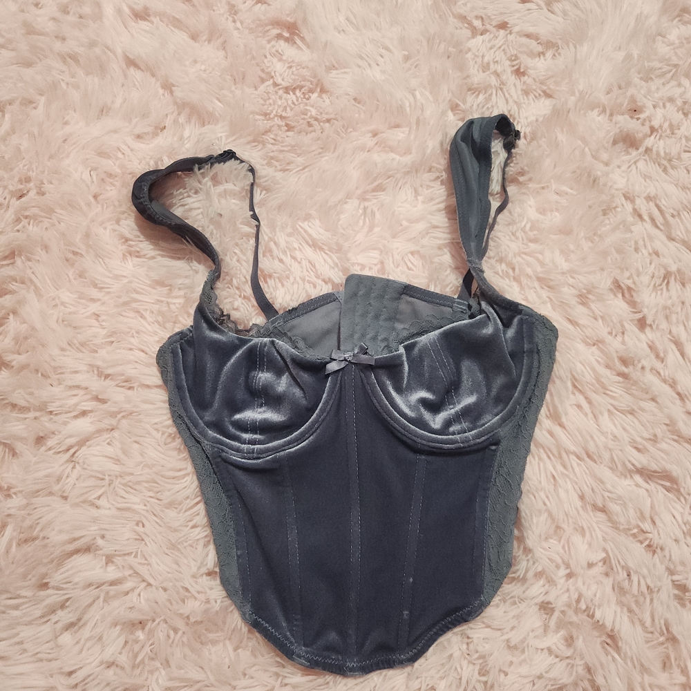 Garage Black Satin Underwire Corset Top